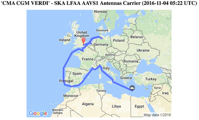 SKA's 400 AAVS1 antennas on their way from Cambridge to Western Australia
